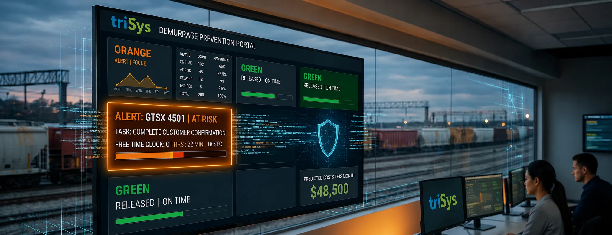 Railcar demurrage prevention dashboard