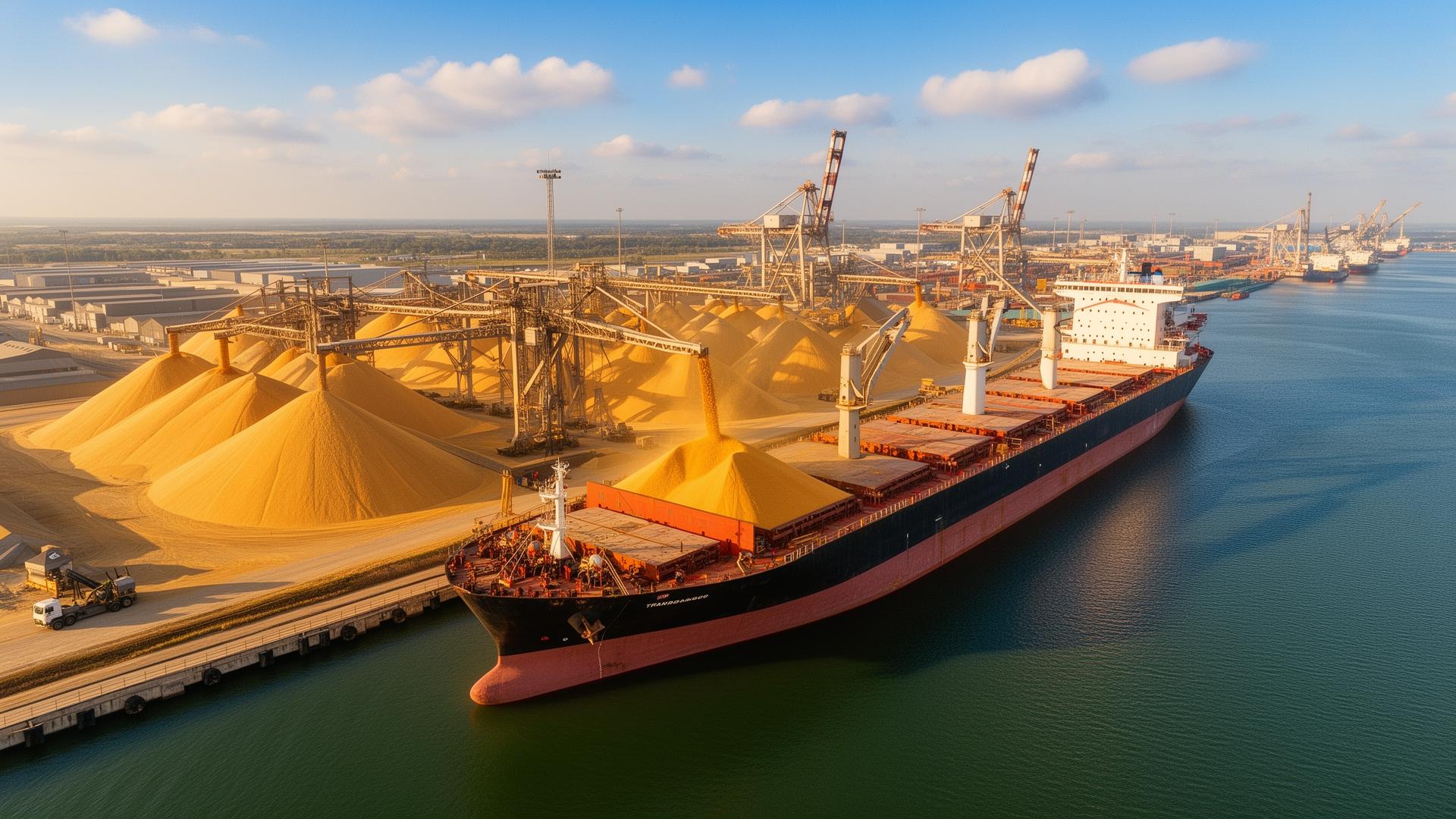 Grain port transloading operations
