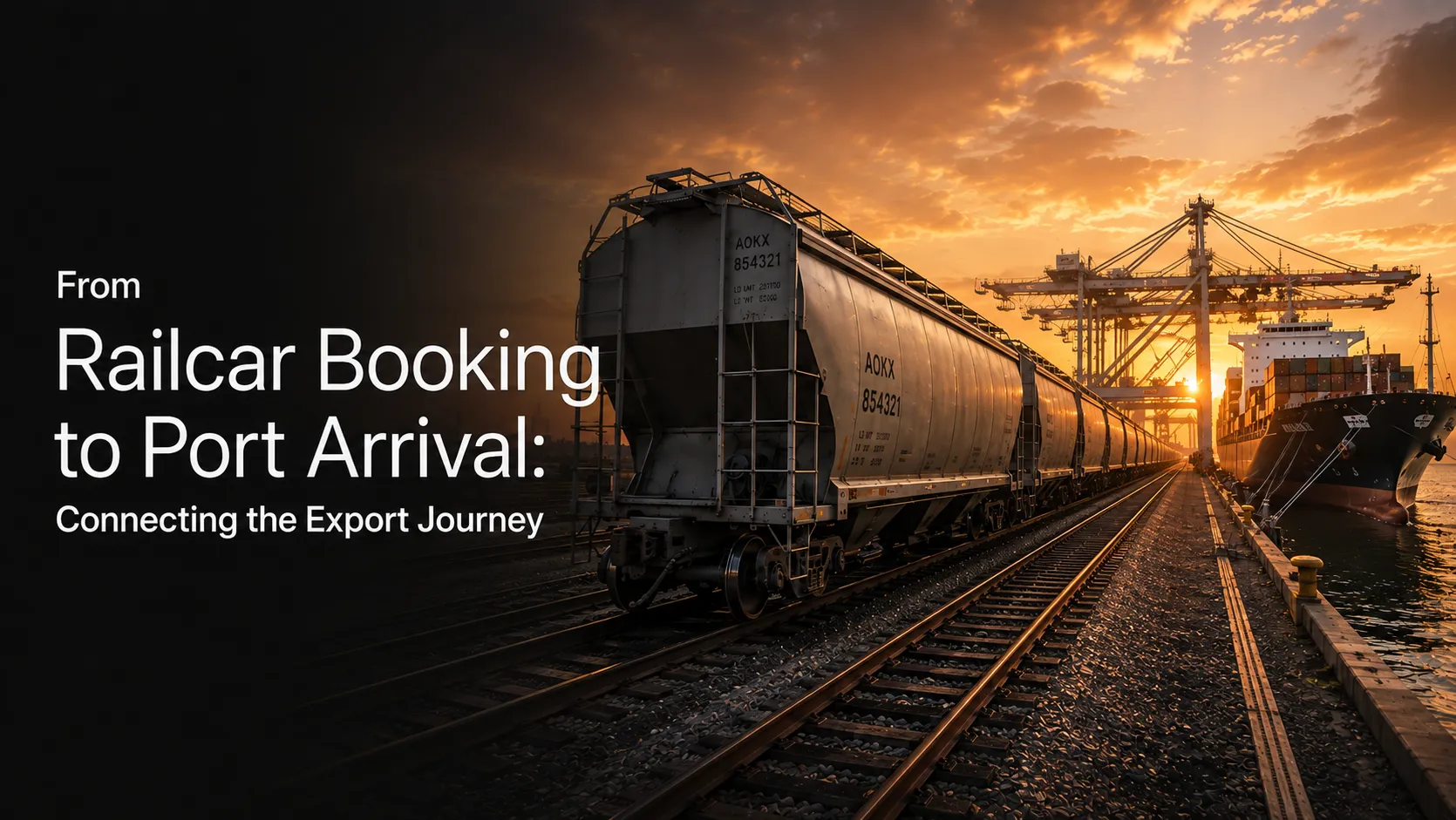Export shipment visibility from railcar booking to port arrival
