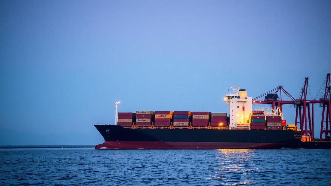 Container ship at port